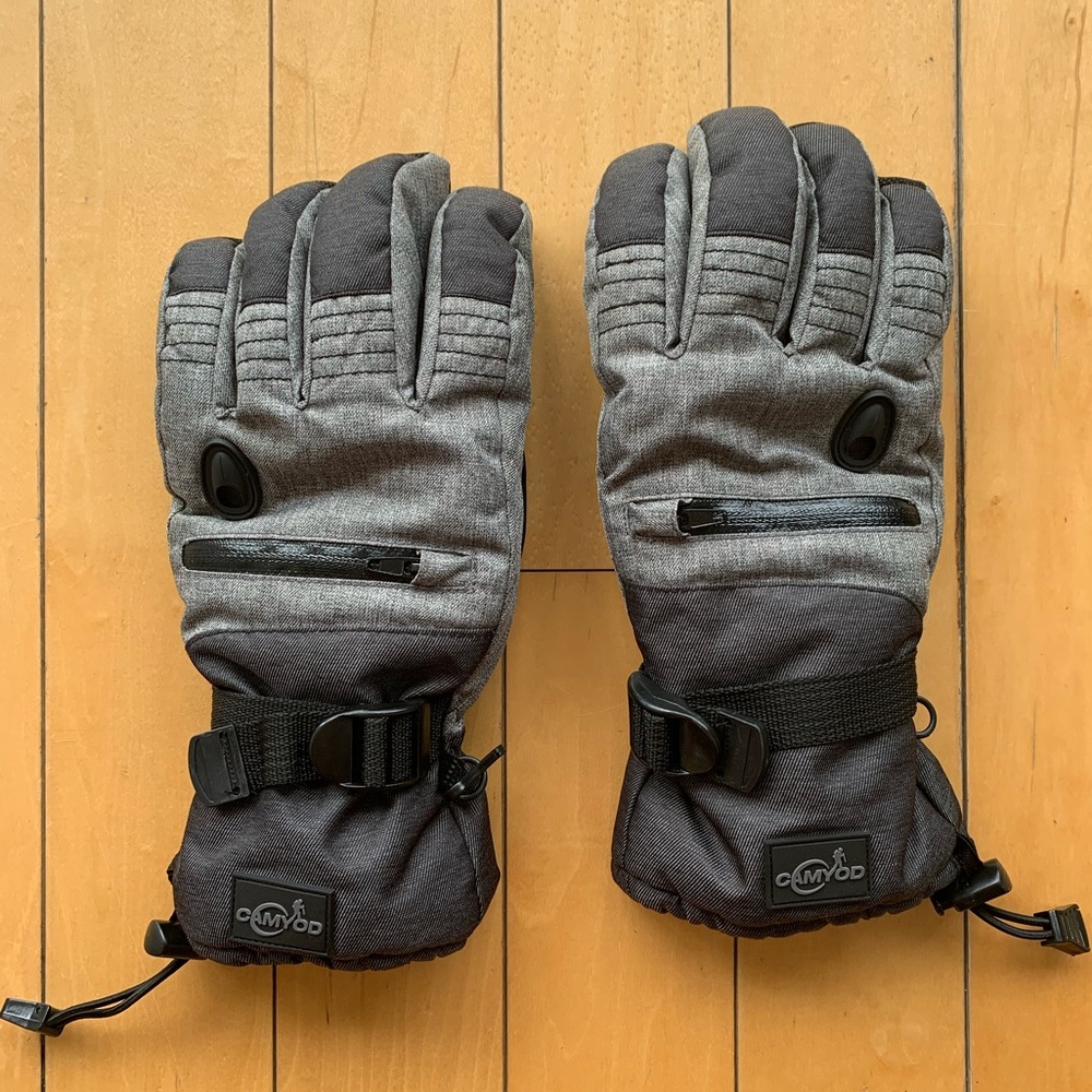 CAMYOD Men Ski Gloves, Winter Warm Waterproof Breathable Snow Gloves